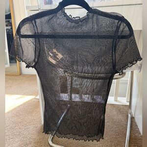 Elegant Black Sheer Lace Top